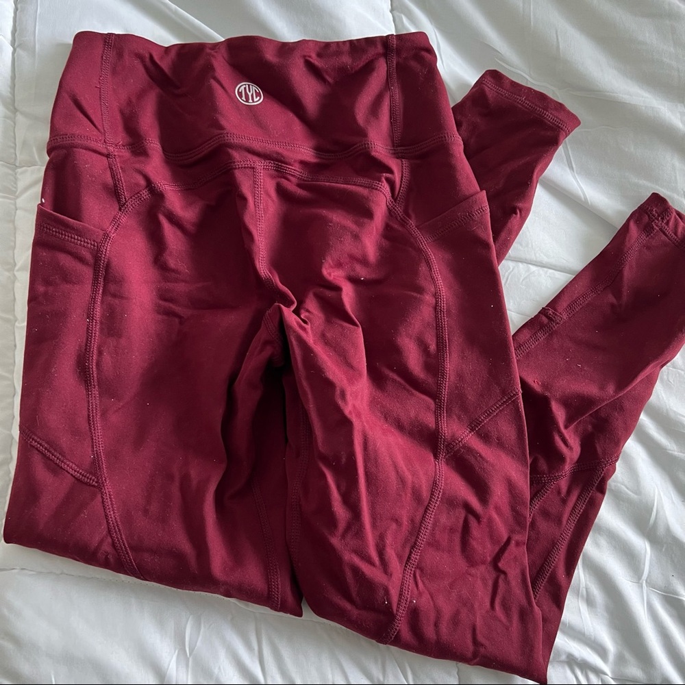 Til You Collapse Maroon Leggings